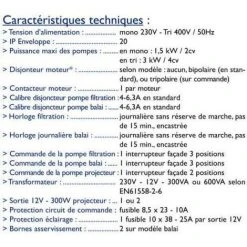 Coffret électrique ELEXIUM Avec Disjoncteur, Filtration Avec 2 Projecteurs Et Balai Aqualux -Pompe et filtre de piscine Soldes 1151164 2