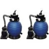 VidaXL Pompes à Filtre à Sable 2 Pcs 400 W 11000 L/h -Pompe et filtre de piscine Soldes 14190890 1
