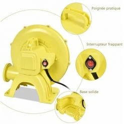 COSTWAY Souffleur Electrique Pompe Gonflable De Ventilateur Avec Moteur 380W Pour Château Gonflable Et Barbecue Jaune -Pompe et filtre de piscine Soldes 14984141 3