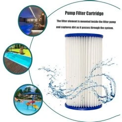 ASUPERMALL Piscine Pompe Filtre Cartouche, Peut Etre Nettoye A Plusieurs Reprises, De Type A / C -Pompe et filtre de piscine Soldes 28076502 2