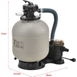 Pompe Filtre à Sable Pour Piscines 18-30 M³ 400 W Plastique Cuivre Beige [pro.tec] -Pompe et filtre de piscine Soldes 30803902 2