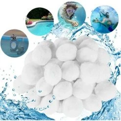 BEARSU Boules De Filtre De Piscine 300g, Balles Filtrantes, Média Filtre à Fibres Pour Piscine Filtres à Sable Filtrage De L'eau, Alternative Pour 10.7 Kg De Sable Filtrant, Filtre Pour Piscine