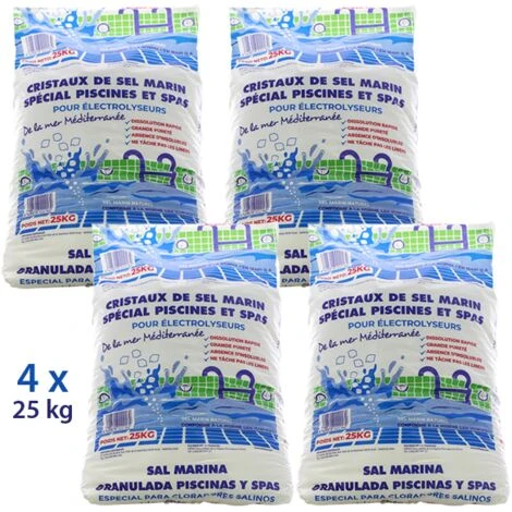 Traitement Au Sel - Sel Pour électrolyse Piscine - 4x25kg De Centrocom 3 Traitement Au Sel - Sel Pour électrolyse Piscine - 4x25kg De Centrocom