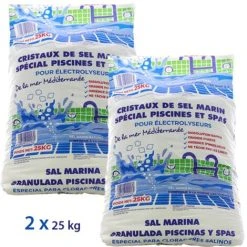 Traitement Au Sel - Sel Pour électrolyse Piscine - 2x25kg De Centrocom