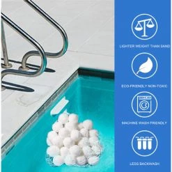 ASUPERMALL Boules De Filtre En Eponge Blanche, Boule De Filtre De Nettoyage De Piscine Reutilisable Ecologique, 8Pcs - 8Pcs -Pompe et filtre de piscine Soldes 33603274 5