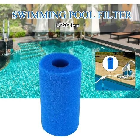 LangRay Mousse De Filtre De Piscine, Filtre Piscine Lavable Reutilisable, 4 Pièces Éponge Filtrante Type A, Filtre De Piscine En Mousse, Outil De Nettoyage De Mousse De Cartouche Pour (20x10 Cm, Bleu) 4 LangRay Mousse De Filtre De Piscine, Filtre Piscine Lavable Reutilisable, 4 Pièces Éponge Filtrante Type A, Filtre De Piscine En Mousse, Outil De Nettoyage De Mousse De Cartouche Pour (20x10 Cm, Bleu) – Image 2