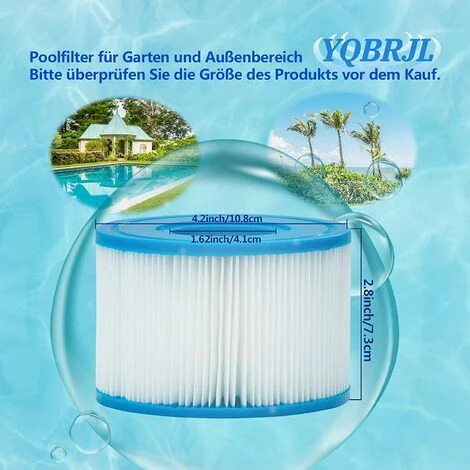 ECHOO Lot De 8 Cartouches Intex De Type S1 Pour Filtre à Jacuzzi, Cartouches De Rechange Pour Intex S1, Cartouche Filtrante De Type S1, Filtre De Piscine Pour Jardin, Piscine, Spa, Baignoire 4 ECHOO Lot De 8 Cartouches Intex De Type S1 Pour Filtre à Jacuzzi, Cartouches De Rechange Pour Intex S1, Cartouche Filtrante De Type S1, Filtre De Piscine Pour Jardin, Piscine, Spa, Baignoire – Image 2