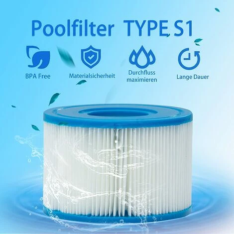 ECHOO Lot De 8 Cartouches Intex De Type S1 Pour Filtre à Jacuzzi, Cartouches De Rechange Pour Intex S1, Cartouche Filtrante De Type S1, Filtre De Piscine Pour Jardin, Piscine, Spa, Baignoire 5 ECHOO Lot De 8 Cartouches Intex De Type S1 Pour Filtre à Jacuzzi, Cartouches De Rechange Pour Intex S1, Cartouche Filtrante De Type S1, Filtre De Piscine Pour Jardin, Piscine, Spa, Baignoire – Image 3