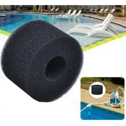 SUNFLOWER 4 Pièces Éponge Filtrante Type S1, Cartouche De Filtre En Mousse, Mousse Pour Filtre Piscine, Réutilisables Et Lavables, Filtre En Mousse Pour Spa, Piscine, Jacuzzi Noir 108*73mm -Pompe et filtre de piscine Soldes 41545535 4