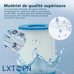 BEARSU Filtre Piscine Pour Bestway Type II, Spa Remplacement Filtre De Piscine Gonflable Accessoires, Filtre De Piscine Pour Jardin Extérieur, Lavable Et Réutilisable Cartouche, 4.17x5.35 Inch (2 PCS) -Pompe et filtre de piscine Soldes 41955800 4