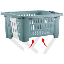 DEUBA 2x Corbeille à Linge Avec Pieds Pliables 38 Litres Poignées De Transport Linge 2x Blau (de) -Pompe et filtre de piscine Soldes 42850019 4