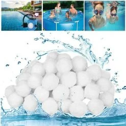 GDRHVFD 700G Filtre Balls Balles De Filtration,Filtre Pour Piscine De Peut Remplacer 25 Kg Sable Filtrant Sable De Quartz,Convient À Divers Systèmes De Filtration Boules De Filtre De Piscine