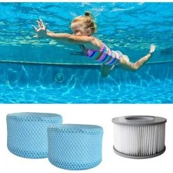 TINOR 6PCS Sac En Maille Pour élément Filtrant De Piscine Pour Filtre De Piscine MSpa Filtre De Piscine Gonflable, Cartouches De Spa Pour Spa Filet De Protection 10,5x6,8CM -Pompe et filtre de piscine Soldes 45810036 3