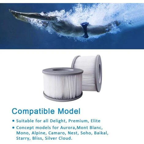 READCLY Lot De 2 Filtres De Rechange Pour Mspa FD2089 - Pompe à Cartouche Pour Piscines, Sous-Marins Chauds Et Spa 7 READCLY Lot De 2 Filtres De Rechange Pour Mspa FD2089 - Pompe à Cartouche Pour Piscines, Sous-Marins Chauds Et Spa – Image 5