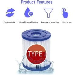 HIASDFLS Filtre Pour Bestway 58093 Cartouches Type I, Pour Bestway Filtre De Remplacement Pour Pompe 305/366, Cartouches Filtrantes Taille 1, Pour Nettoyage De Piscine (4 Pièces) -Pompe et filtre de piscine Soldes 48541652 3