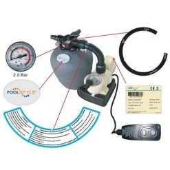 HELIOTRADE Kit De Filtration Complet Pour Piscine 6m3/H - Pompe + Groupe + Vanne + Connexion -Pompe et filtre de piscine Soldes 52690304 4