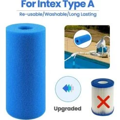 ELLE Éponge De Filtre De Piscine Lavable Réutilisable Poteau D'éponge De Nettoyage Bleu，20*10*4mm -Pompe et filtre de piscine Soldes 52833183 4