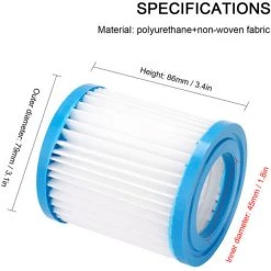 SUPERSELLER Pompe De Filtre De 300 Gallons Élément De Filtre Accessoires De Pompe De Filtre Cartouche De Filtre De Pompe De Filtre De Circulation Accessoire HS-630 - Multicolore -Pompe et filtre de piscine Soldes 53820316 4