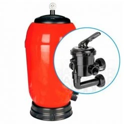 SUINGA Filtre De Piscine Latéral Rapidpool, Ø 650mm + SORTIE 1 1/2'', Couleur Rouge