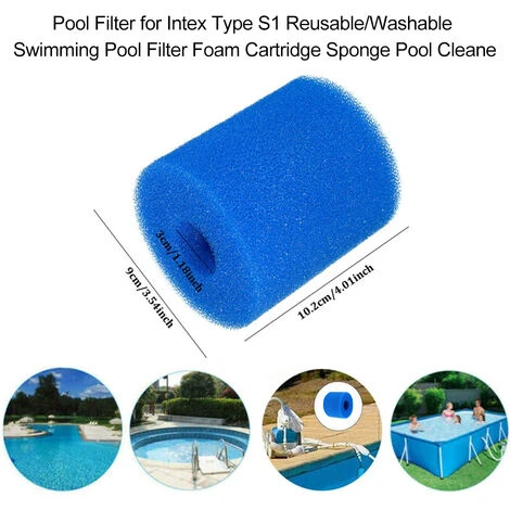 SUPERSELLER Filtre De Piscine, Filtre De Piscine Pour Intex Type S1 Réutilisable/lavable Piscine Filtre Mousse Cartouche éponge Nettoyeur De Piscine, Bleu 93*30*102 MM - Bleu - Bleu 7 SUPERSELLER Filtre De Piscine, Filtre De Piscine Pour Intex Type S1 Réutilisable/lavable Piscine Filtre Mousse Cartouche éponge Nettoyeur De Piscine, Bleu 93*30*102 MM - Bleu - Bleu – Image 5