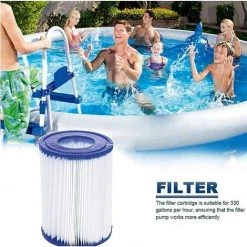 SUPERMARKET Cartouches De Filtre De Piscine Cartouche De Filtre De Piscine De Type II, Cartouches De Filtre De Taille II Pour Bestway 58094 Pour Filtre De Piscine Bestway 530/800 Gal/H (2 Pièces),Superma,bleu -Pompe et filtre de piscine Soldes 55280116 5