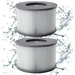 SUPERMARKET Filtre Spa Pour Mspa, Filtres Pour MSpa Piscines Gonflables, Cartouches Filtrantes Pour Spa Gonflable Mspa - Modèle à Partir De 2020 (2pcs)Superma,gris