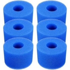 BARES Lot De 6 Cartouches De Filtre De Piscine Réutilisables Et Lavables En Mousse Pour Jacuzzi Type S1 (bleu)