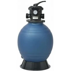 LITZEE Filtre à Sable Pour Piscine Avec Vanne 6 Positions Bleu 460 Mm # -Pompe et filtre de piscine Soldes 55637337 3