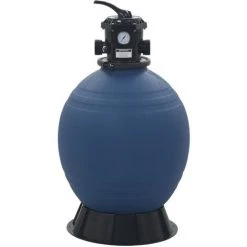 LITZEE Filtre à Sable Pour Piscine Avec Vanne 6 Positions Bleu 560 Mm # -Pompe et filtre de piscine Soldes 55637431 3