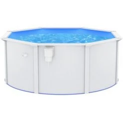 INLIFE Piscine Avec Parois En Acier 300x120 Cm Blanc -Pompe et filtre de piscine Soldes 55641552 2