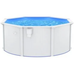 INLIFE Piscine Avec Parois En Acier 300x120 Cm Blanc -Pompe et filtre de piscine Soldes 55641552 3