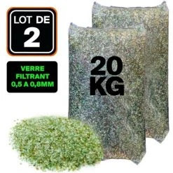 LLOFER LOT DE 2 SACS 20KG VERRE FILTRANT 0,4 A 1,6 MM