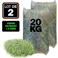 LLOFER LOT DE 2 SACS 20KG VERRE FILTRANT 1,6 A 3MM