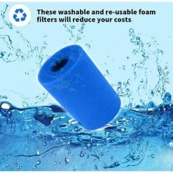 LONGZIMING Exnemel Filtre Éponge, Éponge De Cartouche Filtrante, éponge De Filtre De Piscine, Cartouche De Remplacement Lavable Réutilisable, Filtre D'éponge De Filtre De Bain à Remous (6 Pièces 7.3x10.8) -Pompe et filtre de piscine Soldes 56760748 4