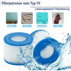 LONGZIMING Lot De 8 Cartouches Filtrantes Pour Piscine De Type VI Pour Bestway Taille 6-58323 -Pompe et filtre de piscine Soldes 56762755 3