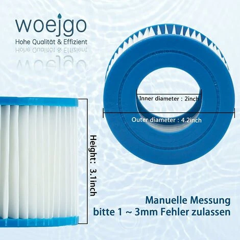 LONGZIMING Lot De 8 Cartouches Filtrantes Pour Piscine De Type VI Pour Bestway Taille 6-58323 6 LONGZIMING Lot De 8 Cartouches Filtrantes Pour Piscine De Type VI Pour Bestway Taille 6-58323 – Image 4