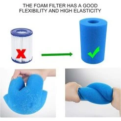 ALMI Filtre De Piscine En Mousse, 2 Pièces Éponge Filtrante Type A, Éponge En Mousse De Rechange Pour Filtre De Piscine, Filtre Piscine Lavable, Filtre Éponge Cartouche, Filtre Spa Reutilisable -Pompe et filtre de piscine Soldes 57012292 5