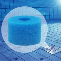 ALMI 4 Pièces Cartouche De Filtre Éponge, Éponge Filtrante Réutilisables Filtres De Piscine Lavables Pour Piscine Spa Bain à Remous Piscine Outil De Nettoyage En Mousse De Cartouche(Bleu) -Pompe et filtre de piscine Soldes 57012296 5