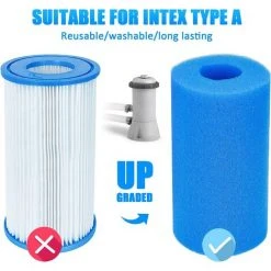 ALMI Éponge Filtrante Type A 10*20cm,Mousse Pour Filtre Piscine Reutilisable 4 Pcs,Filtre Éponge Cartouche,Filtre De Piscine En Mousse,Réservoir De Poissons Filtre Éponge,Eponge De Filtre Pour Aquarium -Pompe et filtre de piscine Soldes 57012709 3