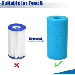 ALMI 4 Pièces Éponge Filtrante Type A, Cartouche De Filtre En Mousse, Mousse Pour Filtre Piscine, Réutilisables Et Lavables, Filtre En Mousse Pour Spa, Piscine, Jacuzzi -Pompe et filtre de piscine Soldes 57012716 4