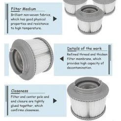 ALMI Cartouche De Filtre Pour Spa Et Jacuzzi - Cartouche De Filtre De Rechange Pour Spa Et Spa Whirlpool 9 ALMI Cartouche De Filtre Pour Spa Et Jacuzzi - Cartouche De Filtre De Rechange Pour Spa Et Spa Whirlpool -Pompe et filtre de piscine Soldes 57115416 3