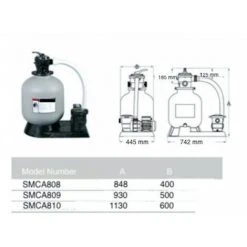 SAN MARCO Groupe De Filtration 10 M3/H Avec Pompe Moteur 0,75 CV -Pompe et filtre de piscine Soldes 57156400 2