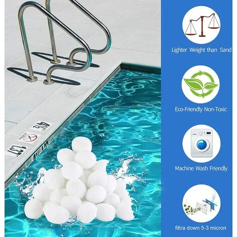 ABCRITAL Filtre Balls Balles De Filtration, Filtre Pour Piscine De 700G/1400G Peut Remplacer 25Kg/50Kg Sable Filtrant, Convient À Divers Systèmes De Filtration Boules De Filtre De Piscine 7 ABCRITAL Filtre Balls Balles De Filtration, Filtre Pour Piscine De 700G/1400G Peut Remplacer 25Kg/50Kg Sable Filtrant, Convient À Divers Systèmes De Filtration Boules De Filtre De Piscine – Image 5