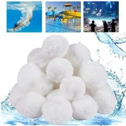 TANABATA Boule Pour Pompe Piscine,350g Balles Filtrantes Réutilisables, Filtre Pour Piscine Alternative Pour 12.5kg De Sable Filtrant,Verre Filtrant Piscine,Filtres à Sable Piscine