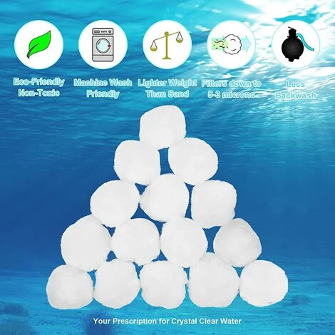 TANABATA 1000G Balle Filtrante Piscine,Filtre Pour Piscine,Média Filtre à Fibres,de 1000g Remplacent 36kg De Sable Filtrant,Billes Filtrantes Pour Piscines Intérieure Et Extérieure(1000g) 7 TANABATA 1000G Balle Filtrante Piscine,Filtre Pour Piscine,Média Filtre à Fibres,de 1000g Remplacent 36kg De Sable Filtrant,Billes Filtrantes Pour Piscines Intérieure Et Extérieure(1000g) – Image 5