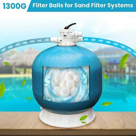 TANABATA Balles Filtrantes 1300g Boules De Filtre De Piscine, Alternative Pour 46 Kg Sable Filtrant Sable De Quartz, Média Filtre à Fibres Pour Piscine, Convient à Divers Systèmes De Filtration 4 TANABATA Balles Filtrantes 1300g Boules De Filtre De Piscine, Alternative Pour 46 Kg Sable Filtrant Sable De Quartz, Média Filtre à Fibres Pour Piscine, Convient à Divers Systèmes De Filtration – Image 2