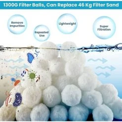 TANABATA Balles Filtrantes 1300g Boules De Filtre De Piscine, Alternative Pour 46 Kg Sable Filtrant Sable De Quartz, Média Filtre à Fibres Pour Piscine, Convient à Divers Systèmes De Filtration 11 TANABATA Balles Filtrantes 1300g Boules De Filtre De Piscine, Alternative Pour 46 Kg Sable Filtrant Sable De Quartz, Média Filtre à Fibres Pour Piscine, Convient à Divers Systèmes De Filtration -Pompe et filtre de piscine Soldes 57756046 5