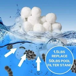 TANABATA Boules De Filtre De Piscine, 500g Balles Filtrantes, Boule Filtre Piscine, Filtre Balls Balles De Filtration Au Lieu De 18 Kg De Sable Filtrant, Pour Piscines, Filtres à Sable, Filtration D'eau -Pompe et filtre de piscine Soldes 57756478 4