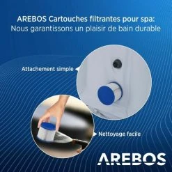 Filtre Antimicrobien AREBOS 6x Pour Bain à Remous De Piscine Spa -Pompe et filtre de piscine Soldes 57882070 3