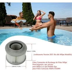 MACARON MSPA Cartouches De Rechange De Filtre Pour Tous Les Modèles Whirlpool Spas Swimming Piscine,Cartouches Filtrantes Avec Filet Pour MSpa Les Spas Bubble Spa (4 Pièces)LO-Ron -Pompe et filtre de piscine Soldes 58064927 3